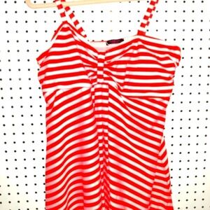Avid love Size XXL Red & White Striped Swim Bikini Top Vacay Beach